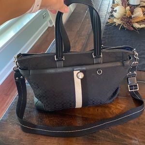 Coach Signature Diaper Bag Tote -Black